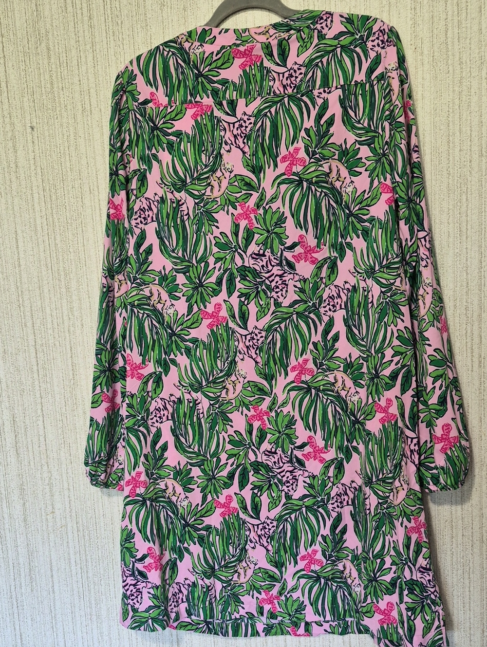 Lilly Pulitzer Ensley UPF 50+ Dress Roaring With Joy Pink Green Size L NWT - Picture 12 of 13